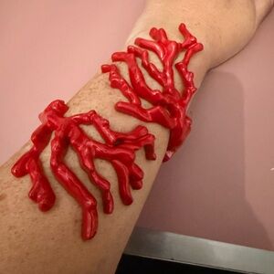 Zara Red Coral Branch Statement Bracelet